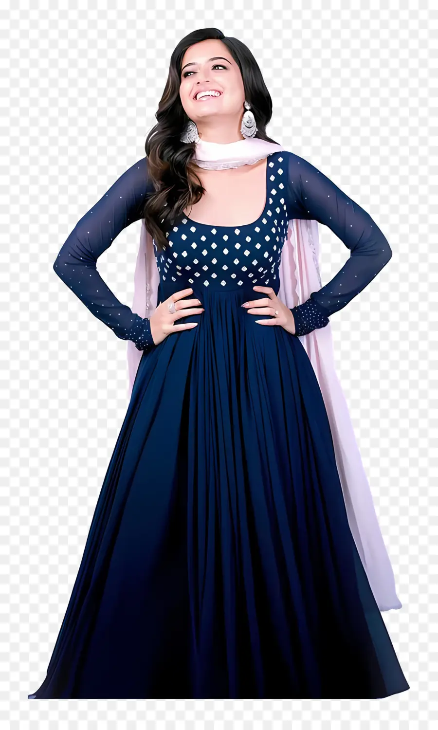 Ashika Ranganath，Gaun Biru PNG