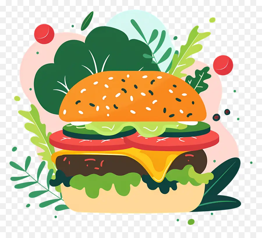 Burger Vegetarian，Burgernya PNG