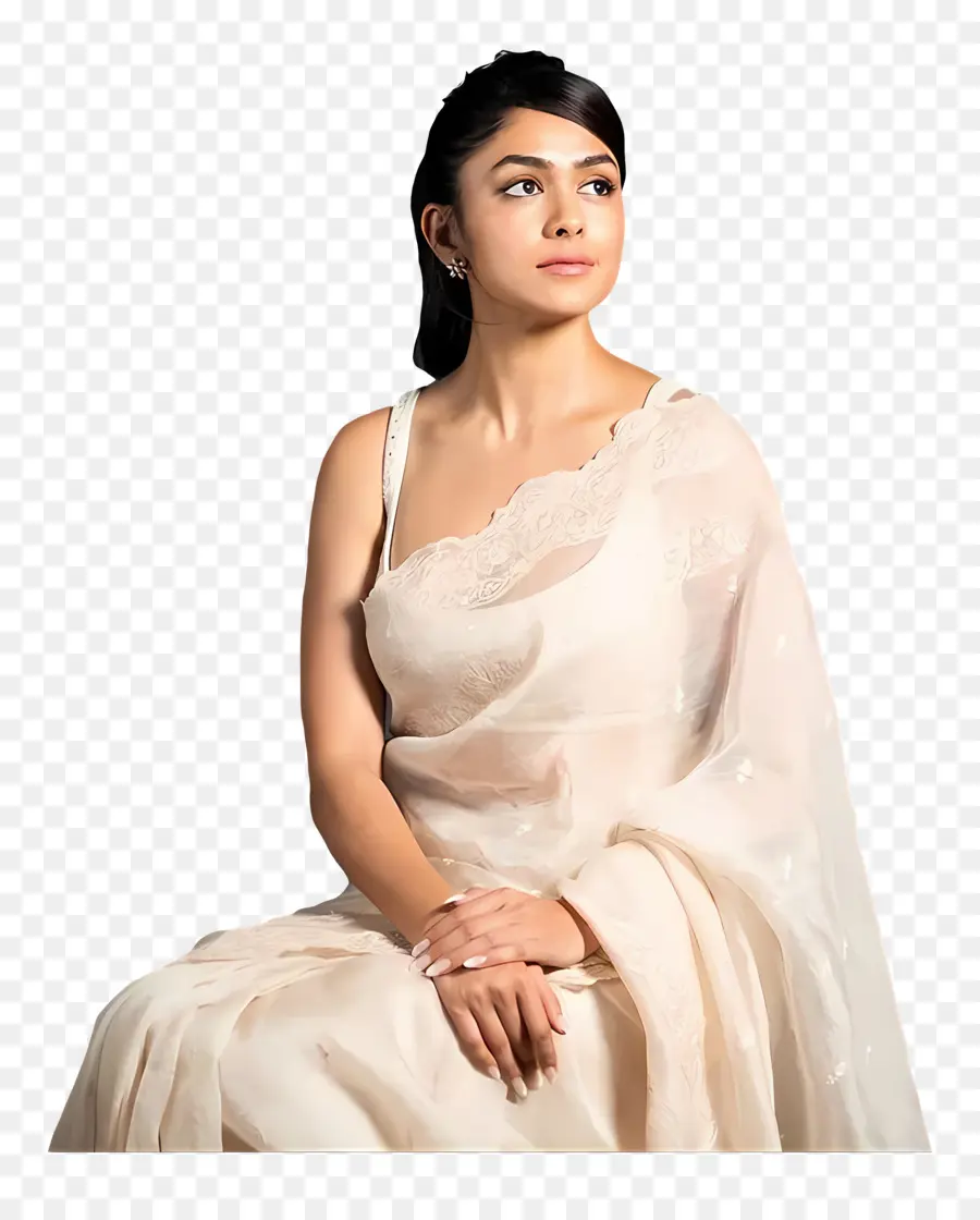 Mrunal Thakur，Wanita Di Sari PNG