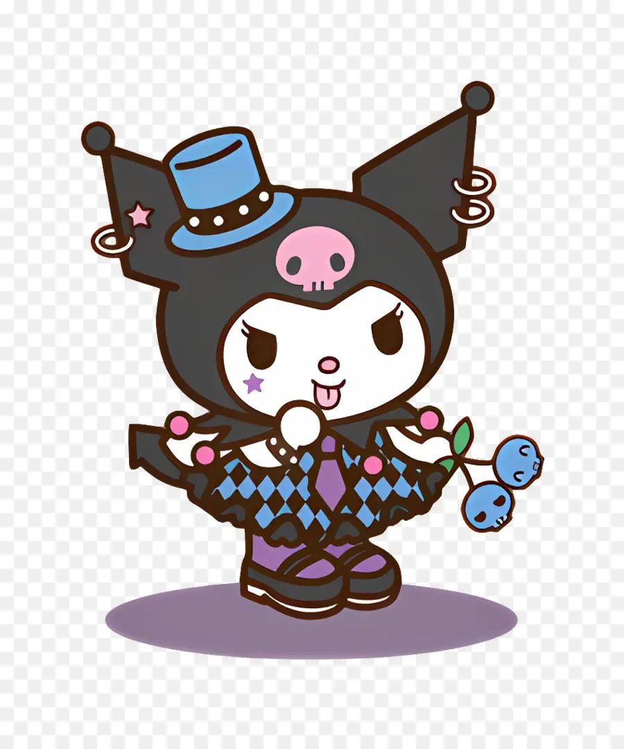 Kuromi，Karakter Kartun Dengan Topi Tinggi PNG