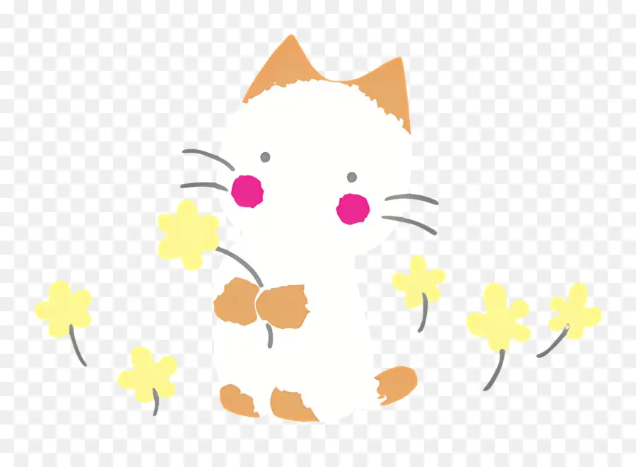 Mellotune，Kucing Lucu Dengan Bunga PNG