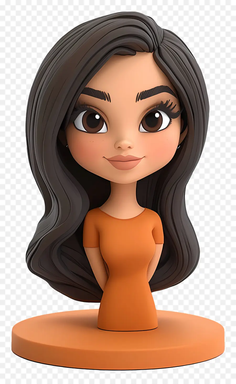 Kim Kardashian，Karakter Lucu Dengan Gaun Oranye PNG