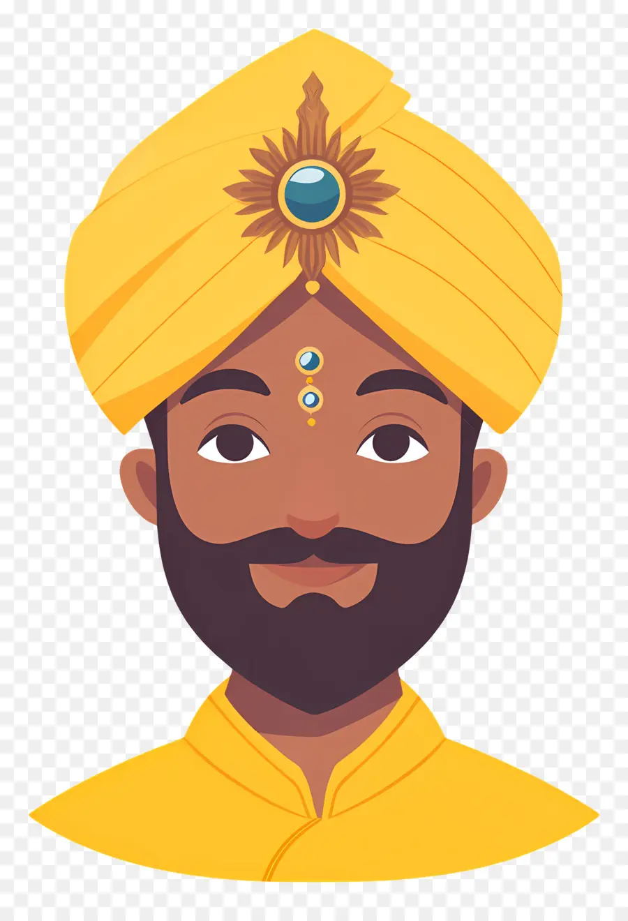 Turban India，Pria Dengan Pakaian Tradisional PNG