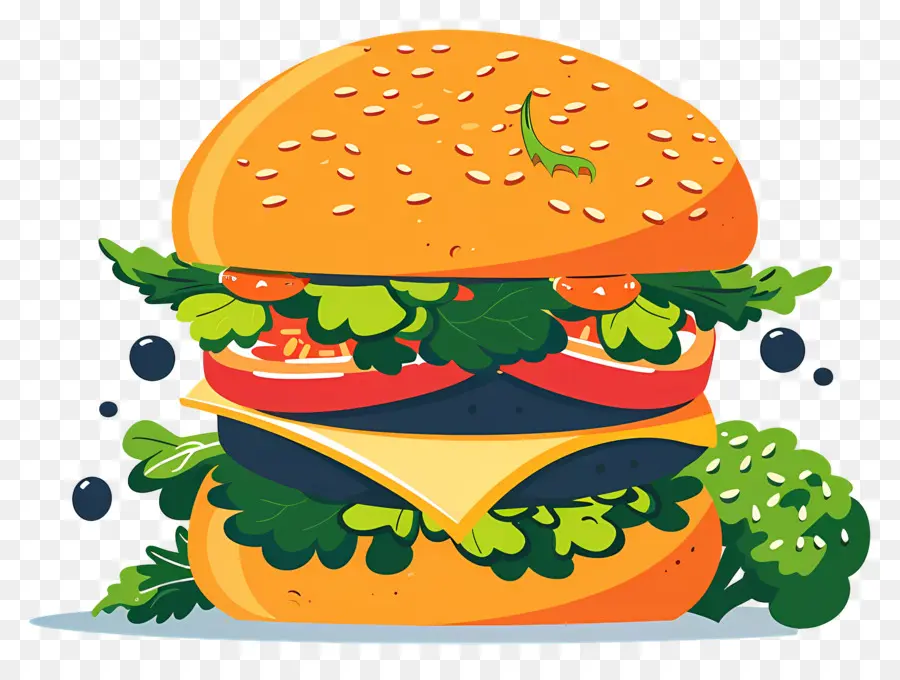 Burger Vegetarian，Burger Sayur PNG