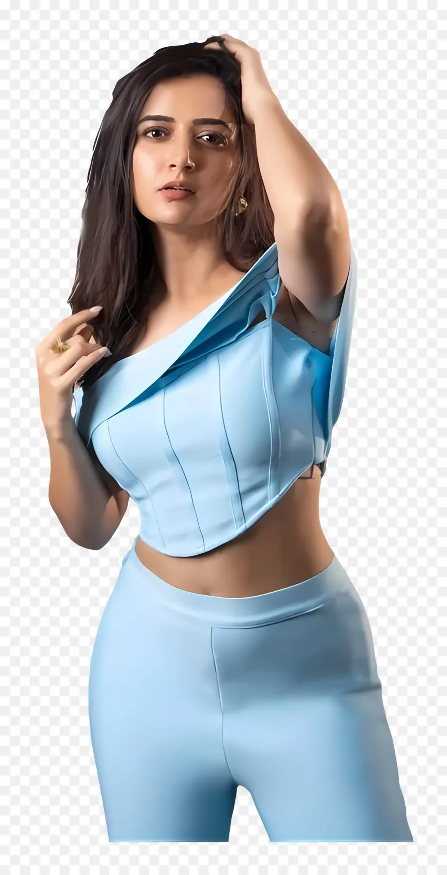 Ashika Ranganath，Wanita Berpakaian Biru PNG