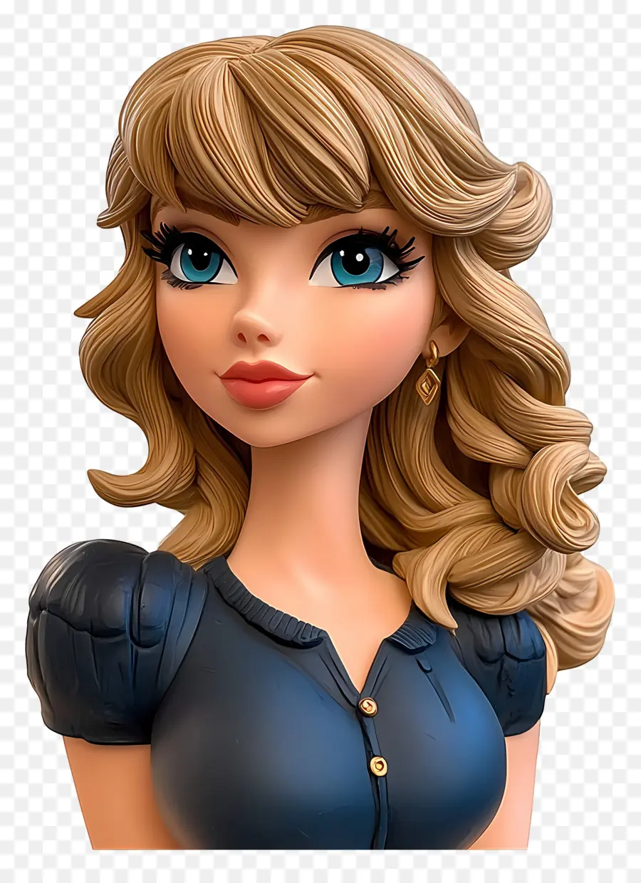 Taylor Swift，Wanita Kartun Dengan Rambut Ikal PNG