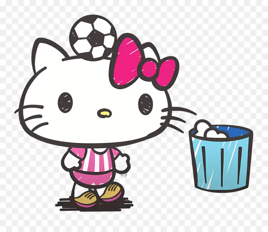 Halo Kitty，Hello Kitty Dengan Bola Sepak PNG