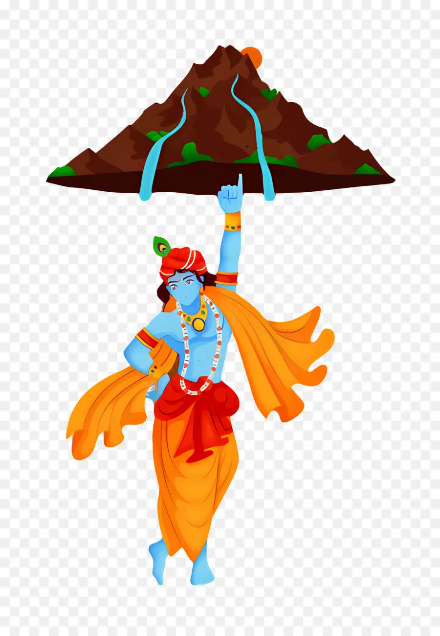 Govardhan Puja，Krishna Dengan Gunung PNG