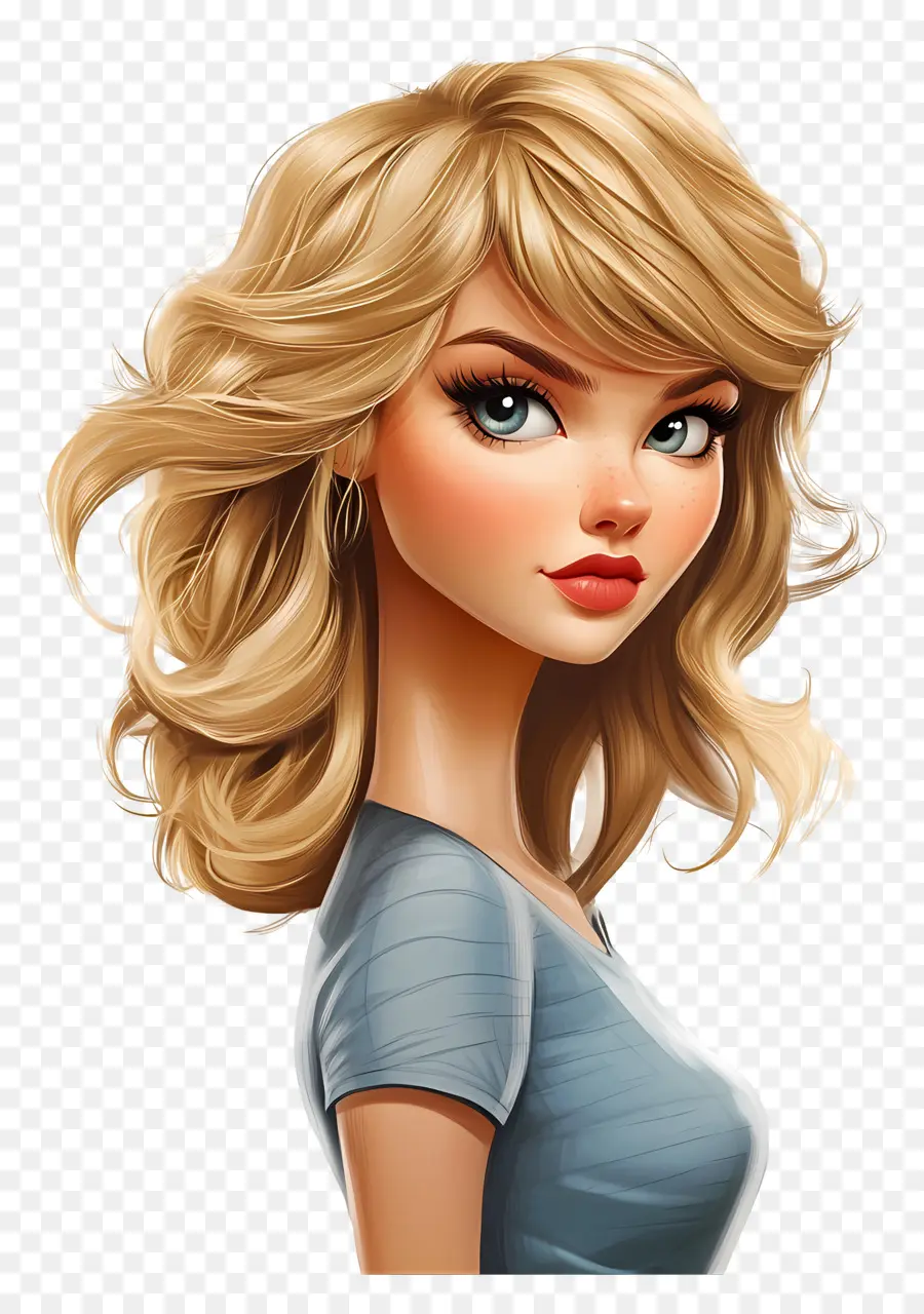 Taylor Swift，Wanita Kartun Berambut Pirang PNG