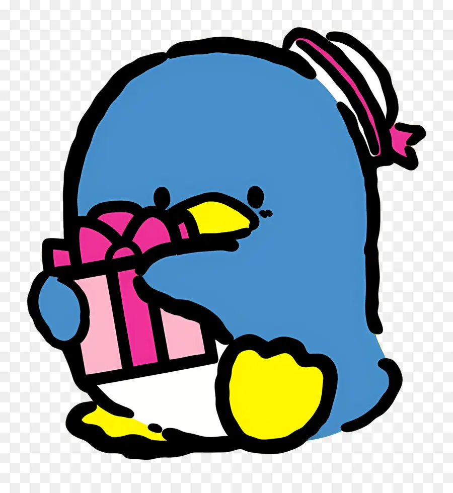 Tuksedo，Penguin Biru Dengan Hadiah PNG