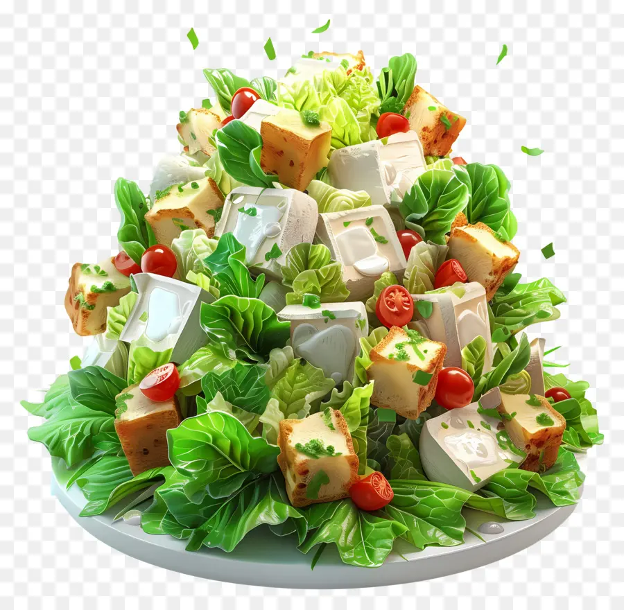 Salad Kaisar，Salad Dengan Keju PNG