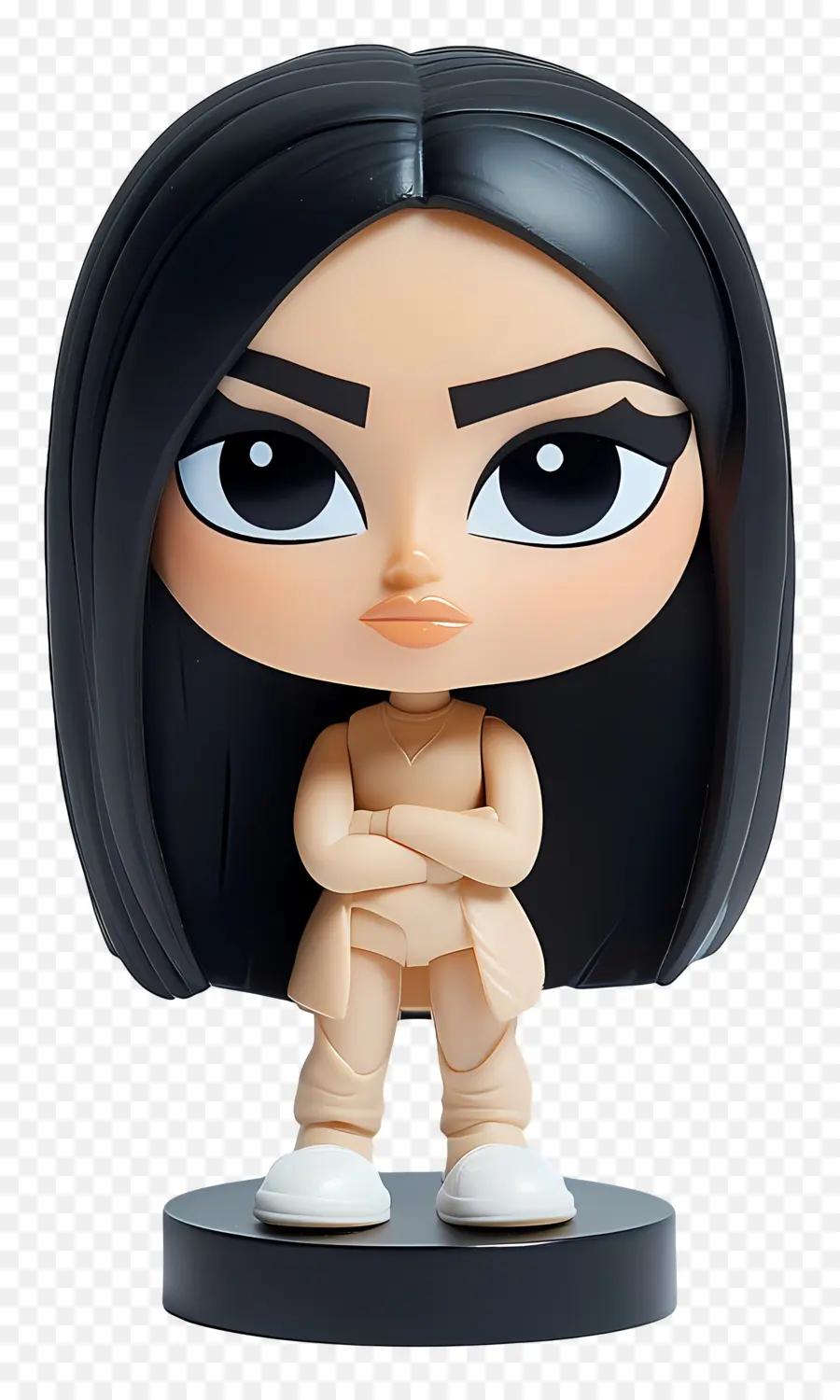 Kim Kardashian，Karakter Chibi Dengan Tangan Bersilang PNG