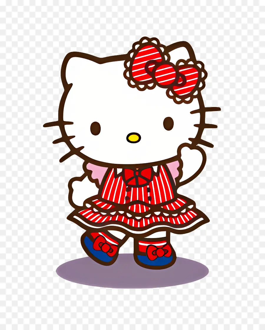 Halo Kitty，Hello Kitty Dengan Gaun Merah PNG