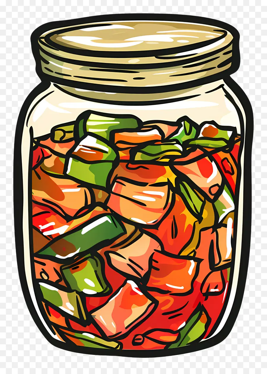 Toples Kimchi，Sayuran Acar Dalam Toples PNG