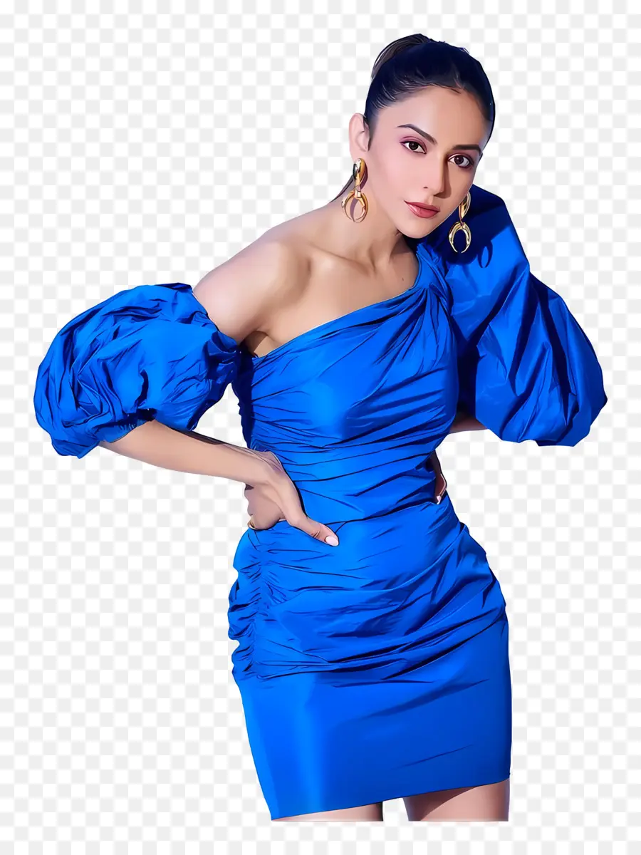 Rakul Preet Singh，Gaun Biru PNG