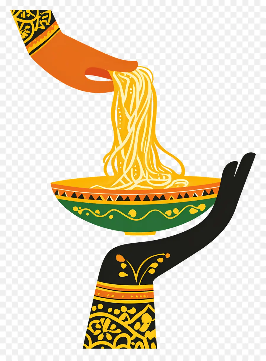 Tangan India，Tangan Yang Dihiasi Dengan Mie PNG