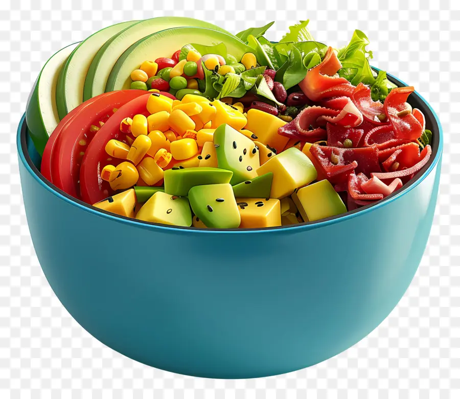 Salad Cobb，Mangkuk Salad Yang Bersemangat PNG