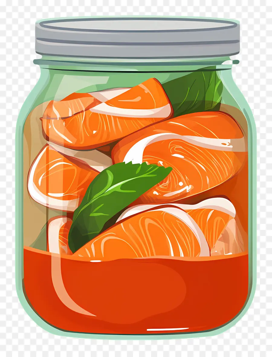 Toples Kimchi，Salmon Dalam Toples PNG