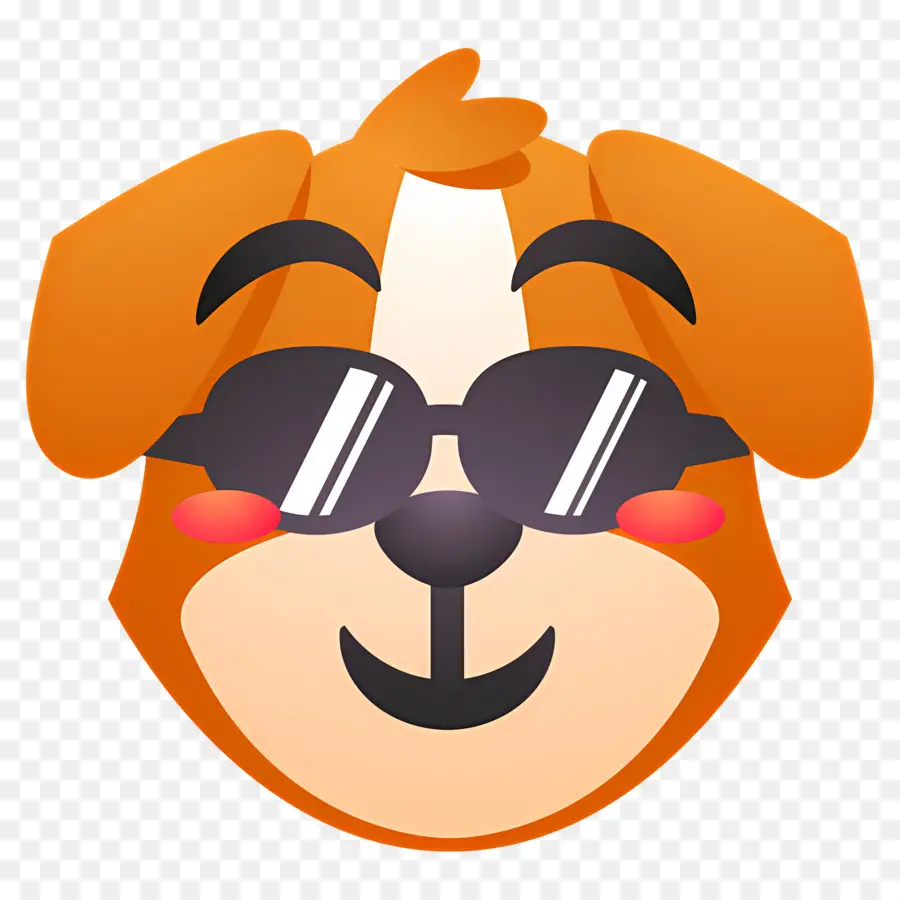 Emoji Anjing，Anjing Dengan Kacamata Hitam PNG