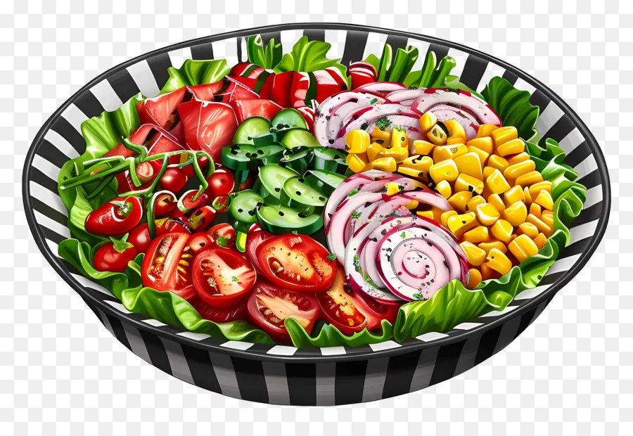 Salad Cobb，Mangkuk Salad Berwarna Warni PNG