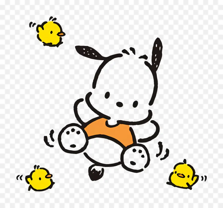 Pochacco，Anjing Dan Anak Ayam Yang Lucu PNG