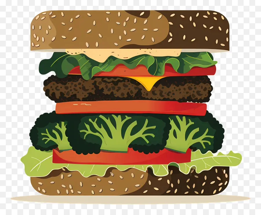 Burger Vegetarian，Burger Sayur PNG