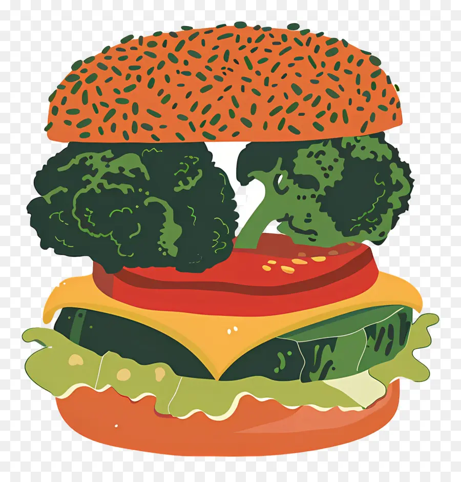 Burger Vegetarian，Burgernya PNG