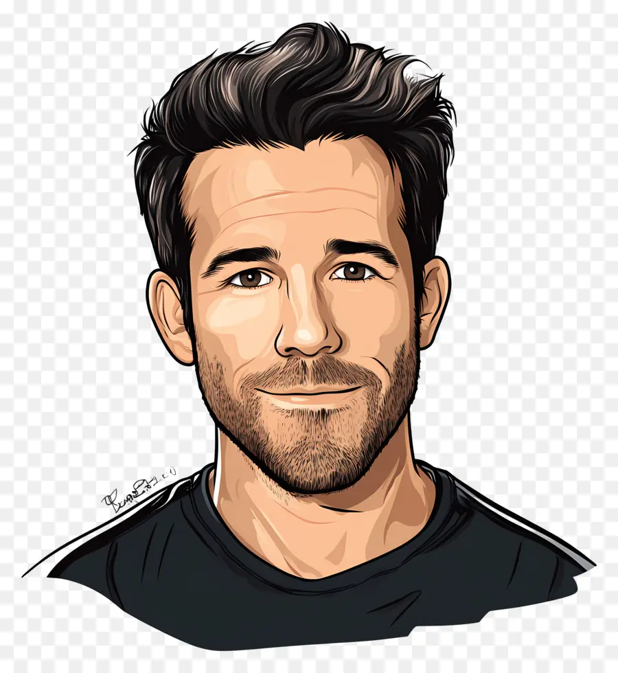 Ryan Reynolds，Pria Kartun Dengan Janggut PNG