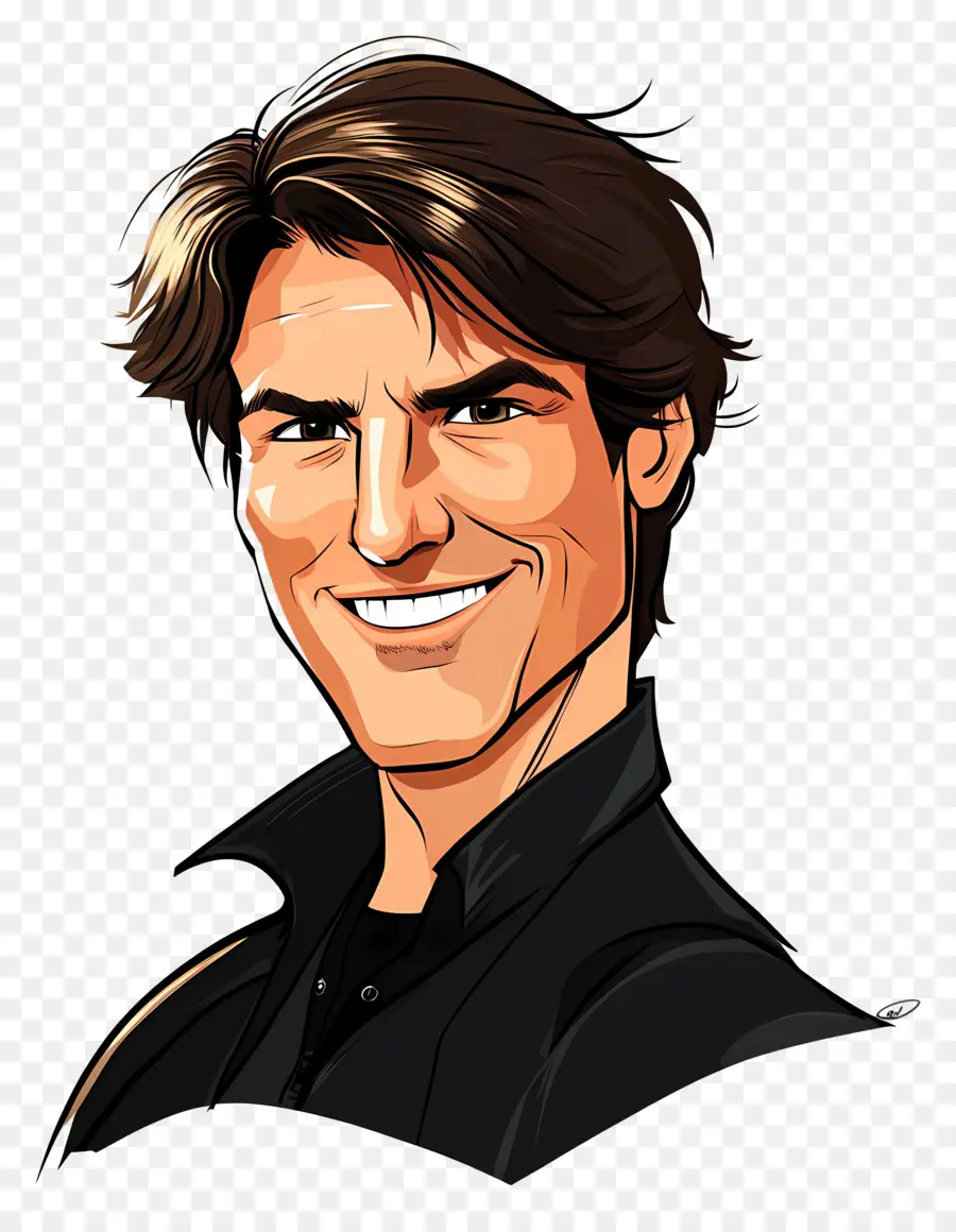 Tom Cruise，Pria Kartun Dengan Rambut Coklat PNG