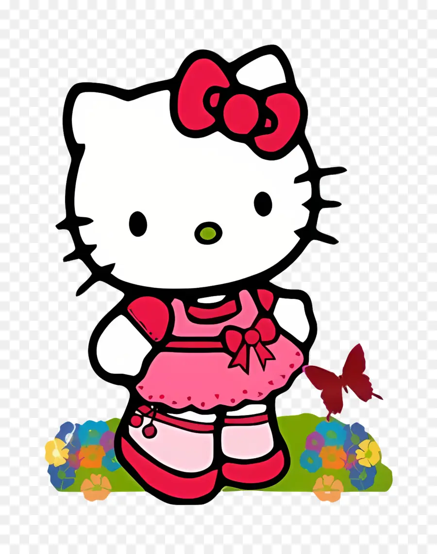 Halo Kitty，Kucing Kartun PNG