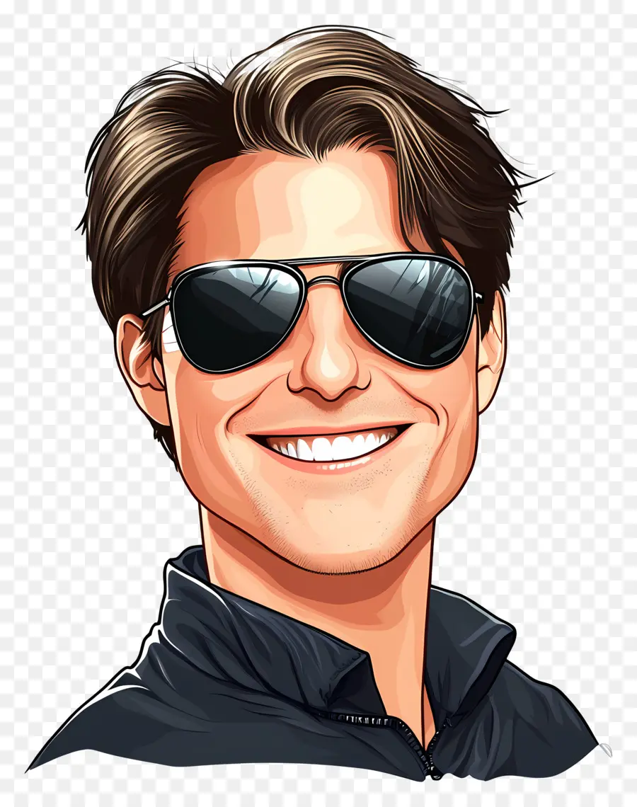 Tom Cruise，Pria Kartun Dengan Kacamata Hitam PNG