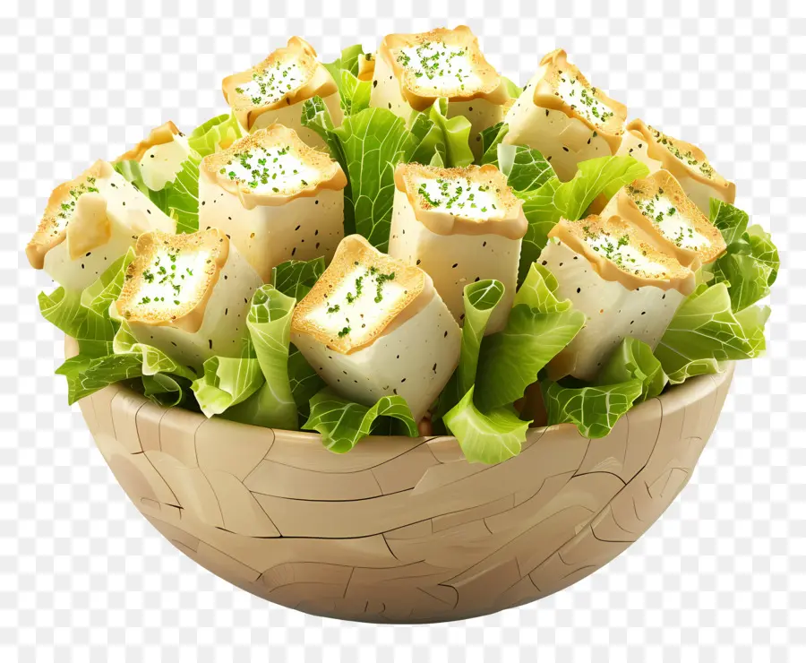 Salad Kaisar，Salad Dengan Gulungan Keju PNG