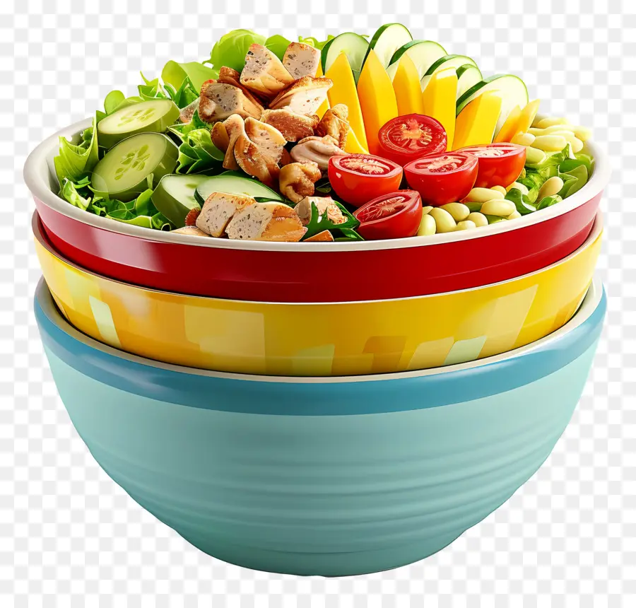 Salad Cobb，Mangkuk Salad Bertumpuk PNG