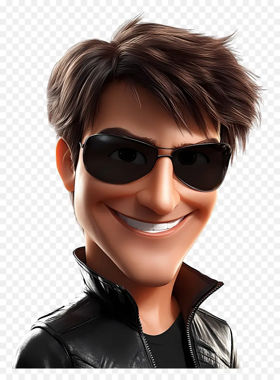 Tom Cruise，Pria Kartun Dengan Kacamata Hitam PNG