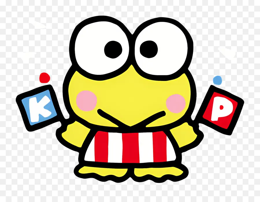 Keroppi，Katak Kuning Dengan Bendera PNG