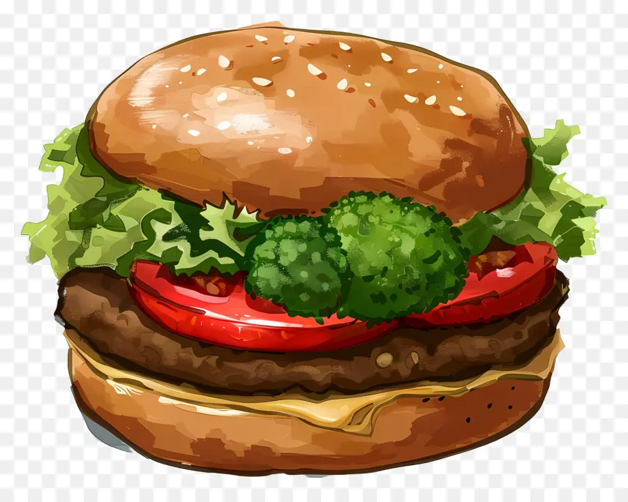 Burger Vegetarian，Burgernya PNG