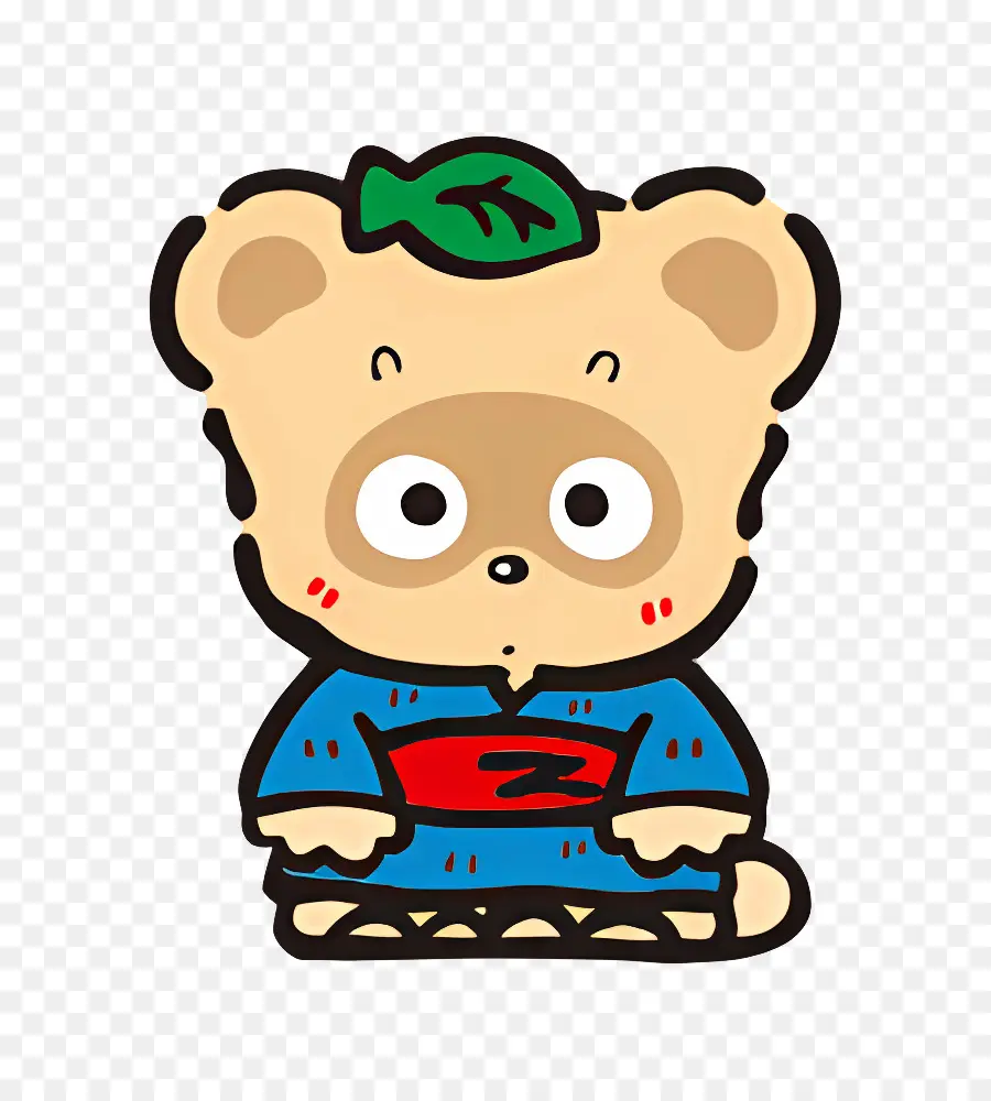 Pokopon，Tanuki Dengan Daun PNG