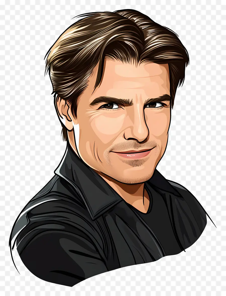 Tom Cruise，Pria Kartun Dengan Rambut Coklat PNG