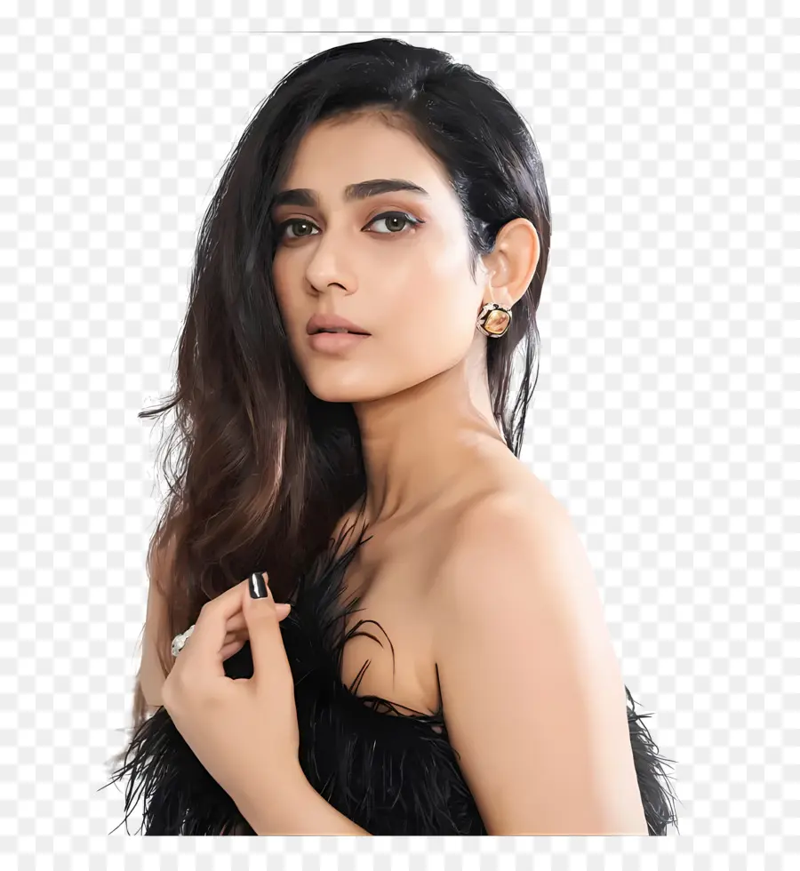 Aakanksha Singh，Gaun Hitam PNG