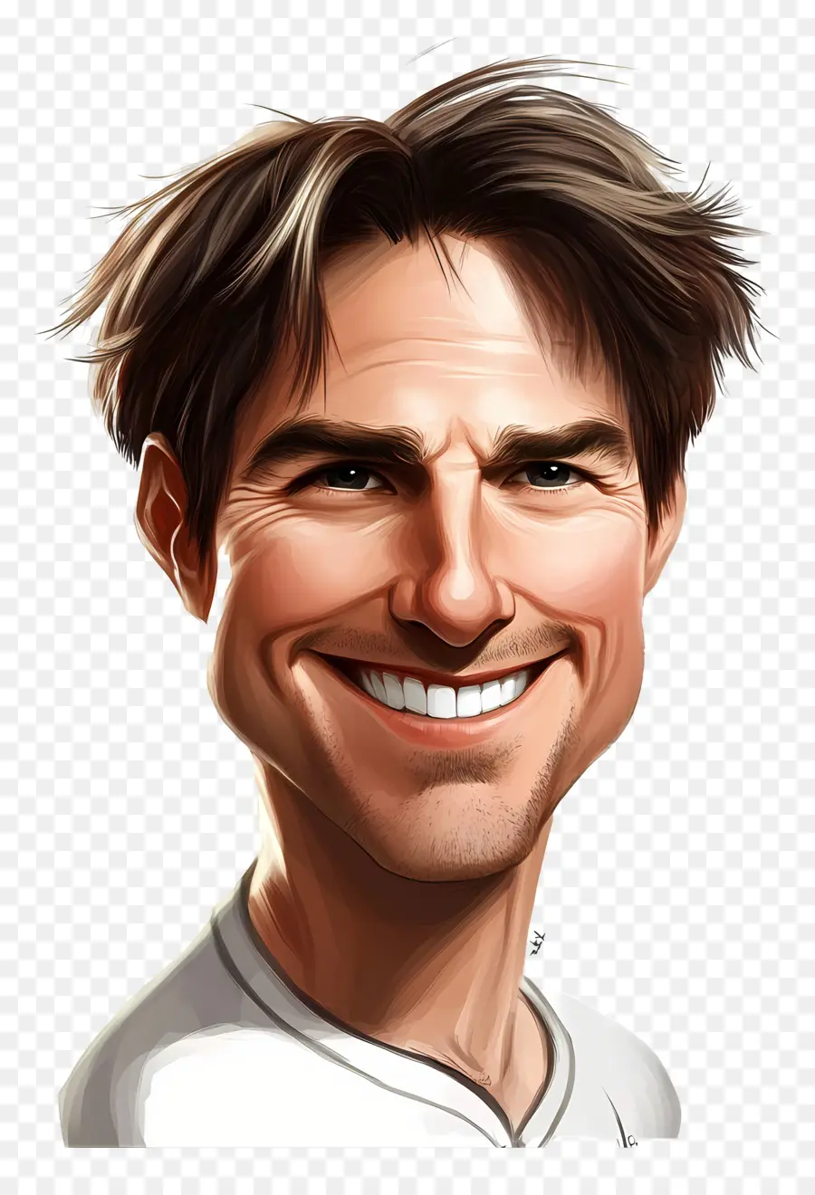 Tom Cruise，Pria Tersenyum Karikatur PNG