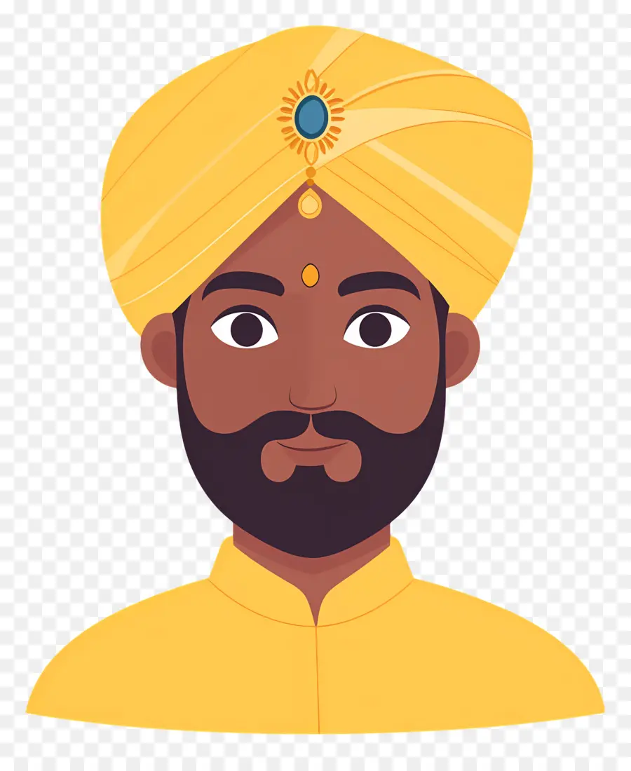 Turban India，Pria Dengan Pakaian Tradisional PNG