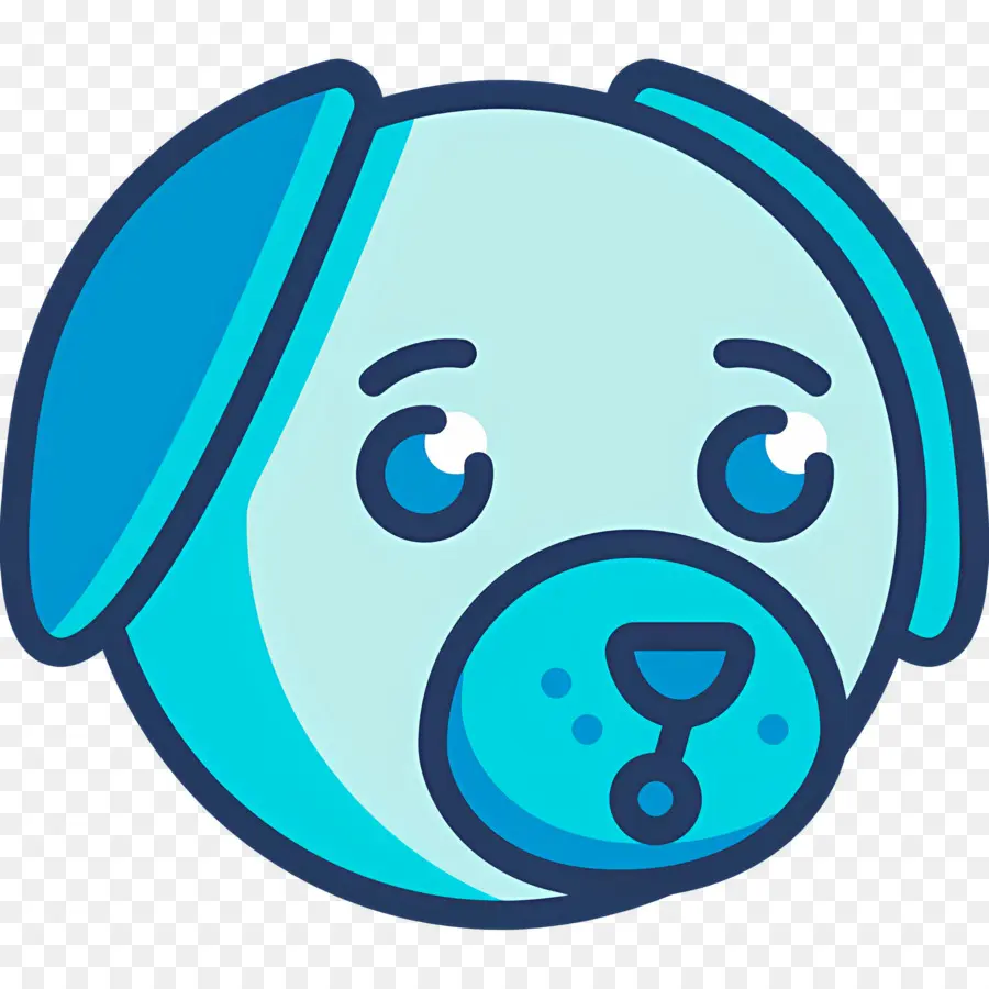 Emoji Anjing，Anjing Kartun Biru PNG