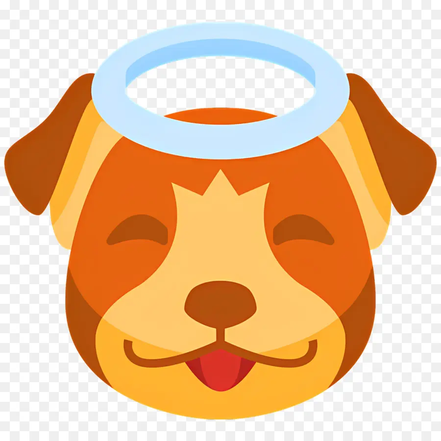 Emoji Anjing，Anjing Dengan Halo PNG