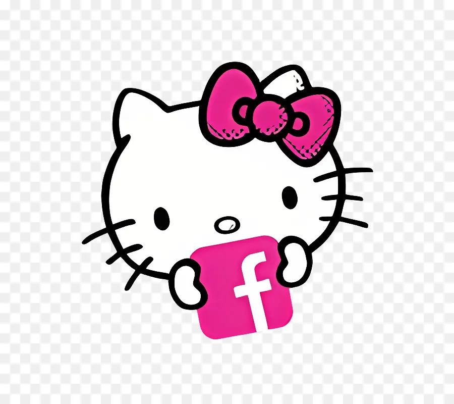 Halo Kitty，Halo Kitty Dengan Facebook PNG