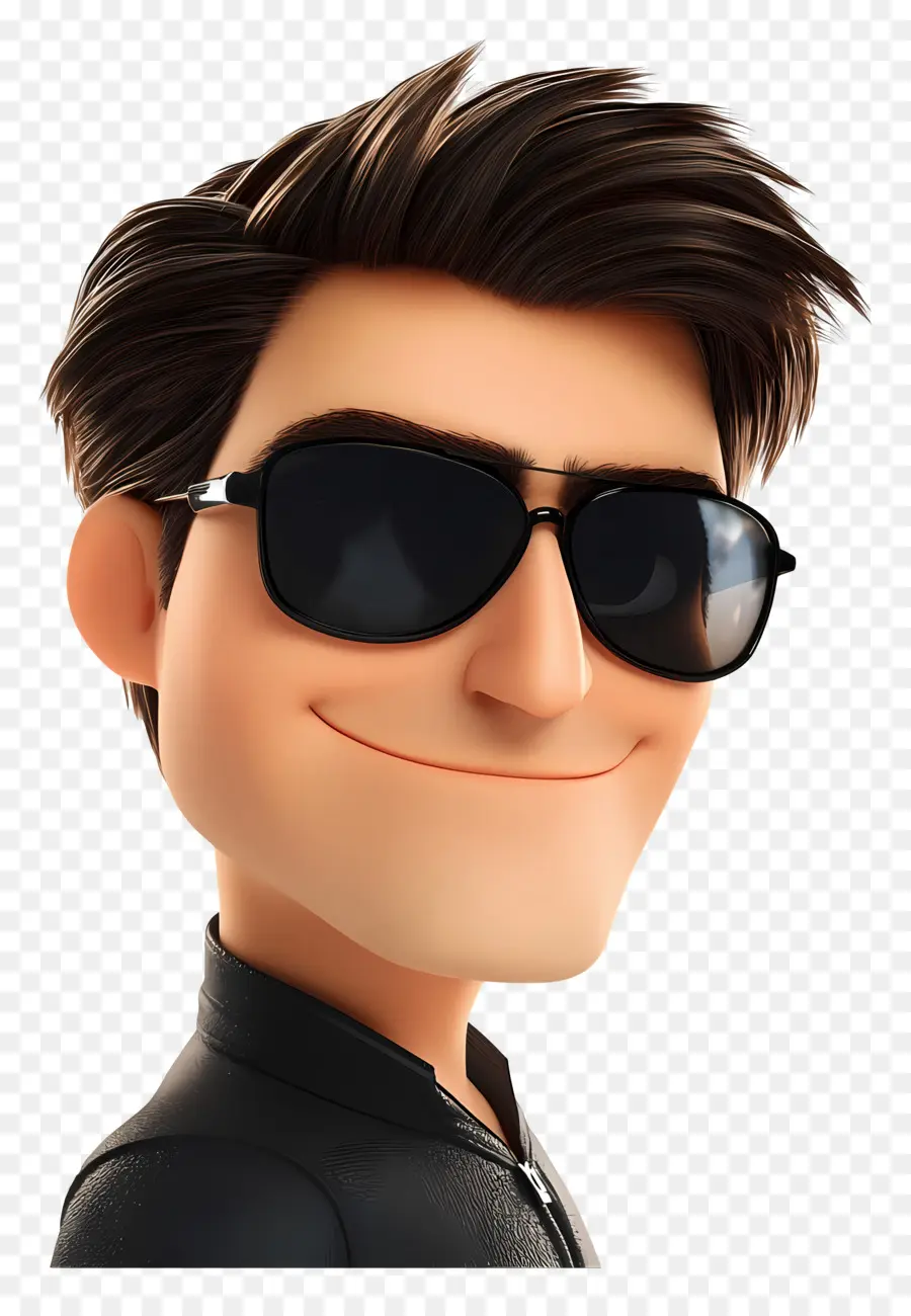 Tom Cruise，Pria Kartun Dengan Kacamata Hitam PNG