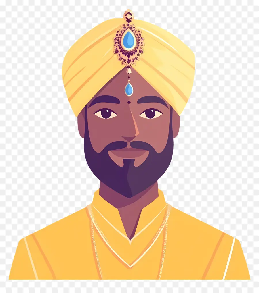 Turban India，Pria Dengan Pakaian Tradisional PNG