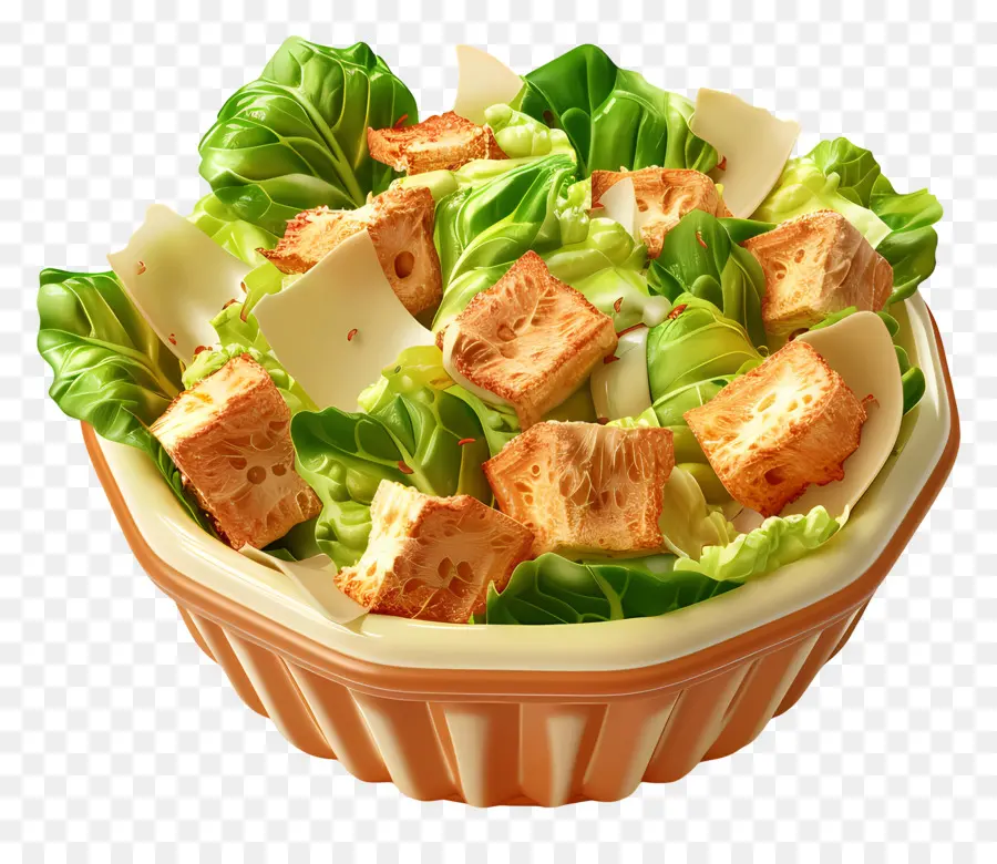 Salad Kaisar，Crouton PNG