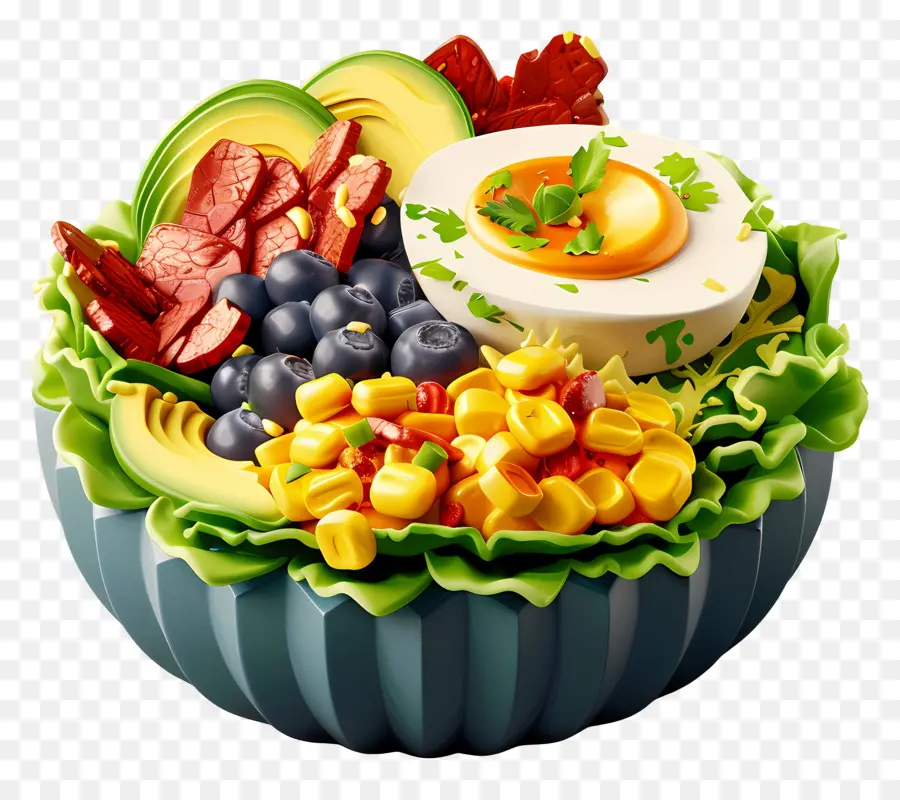 Salad Cobb，Mangkuk Salad Sehat PNG