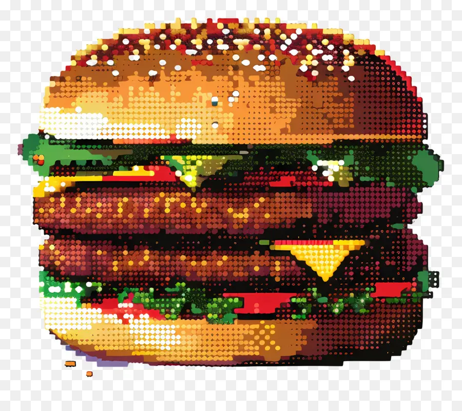 Hamburger Piksel，Burger Piksel PNG