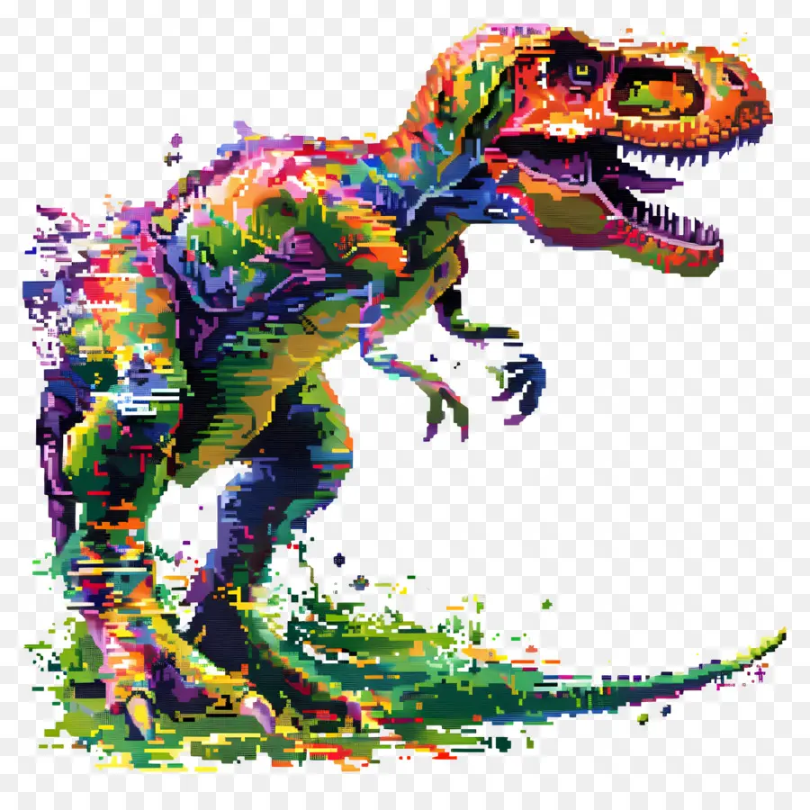 Dinosaurus Piksel，Seni Piksel PNG